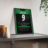 Brendan Dolan World Grand Prix 2011 Darts Poster - Double-Start Nine-Darter Shirt Print framed and leaning on a sideboard