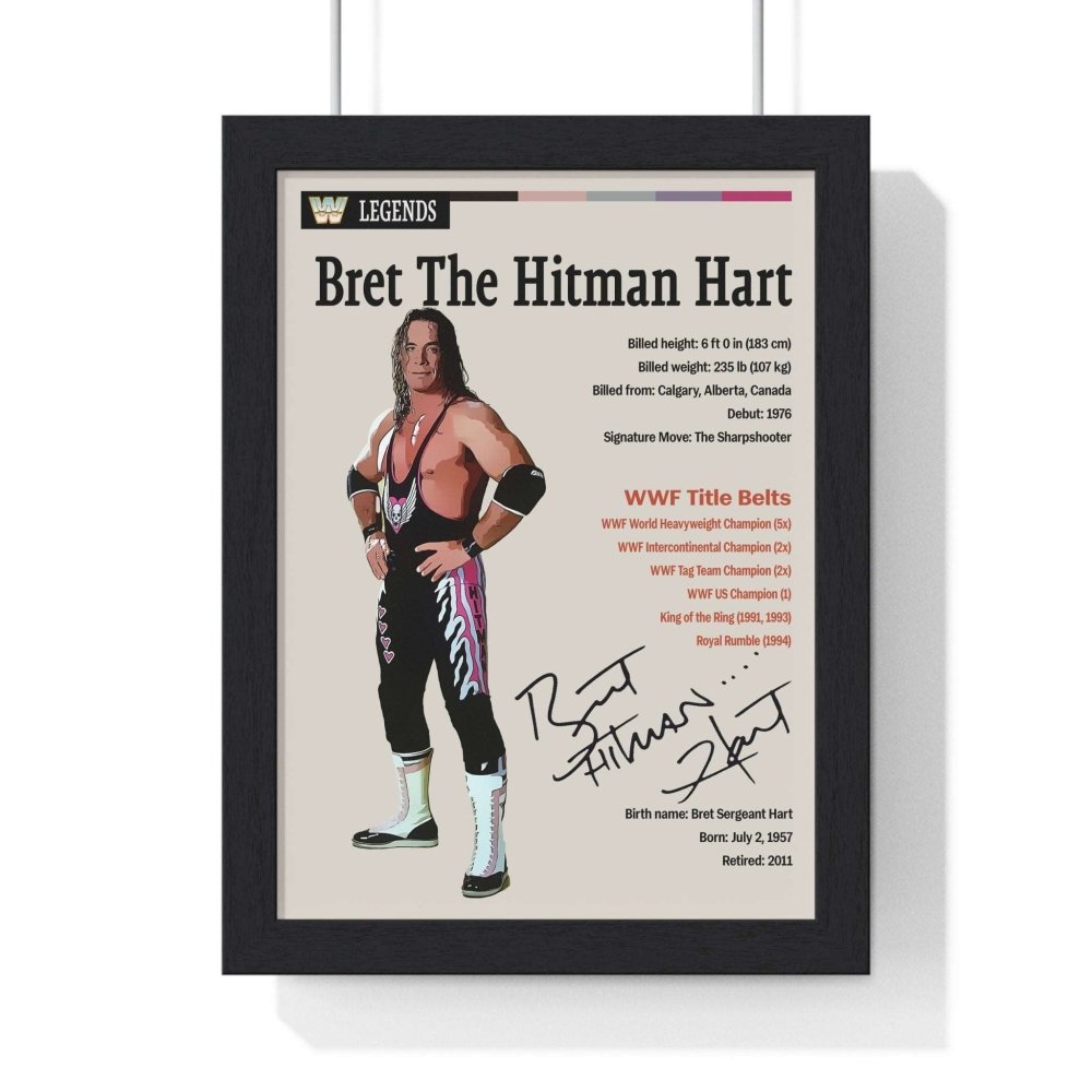 Bret The Hitman Hart Wrestling Poster - Poster Kingz