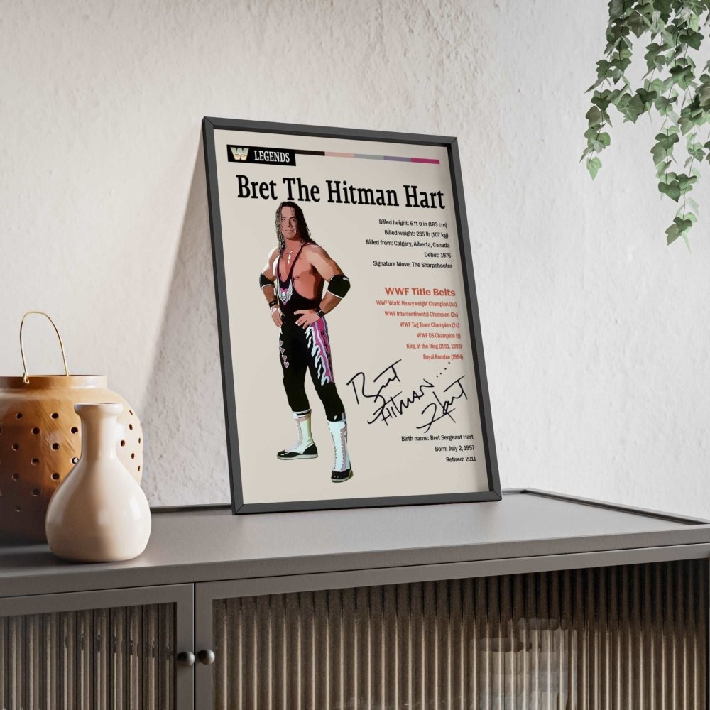 Bret The Hitman Hart Wrestling Poster - Poster Kingz