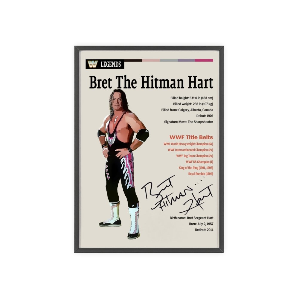 Bret The Hitman Hart Wrestling Poster - Poster Kingz