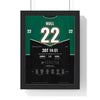 Brett Hull 1999 Cup Final Triple Overtime Winner Poster - Dallas Stars 22 Hockey Jersey Print framed in a black frame, ready to hang