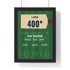 Brian Lara Antigua 2004 Cricket Poster - 400 Not Out Bat Print framed in a black frame, ready to hang