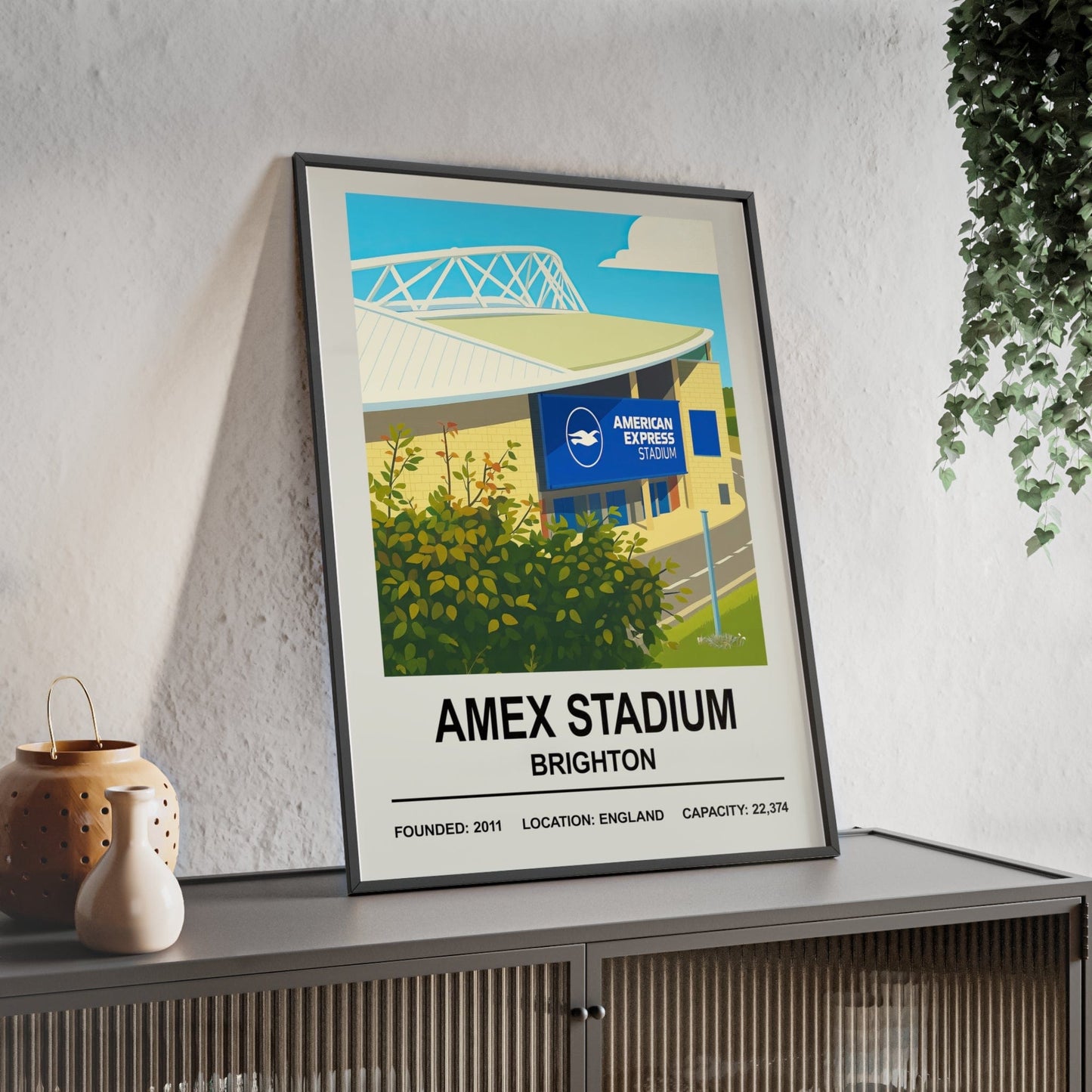 Framed Brighton Amex Stadium poster