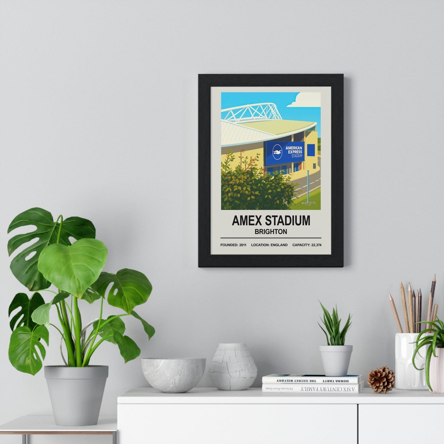 Framed Brighton Amex Stadium poster