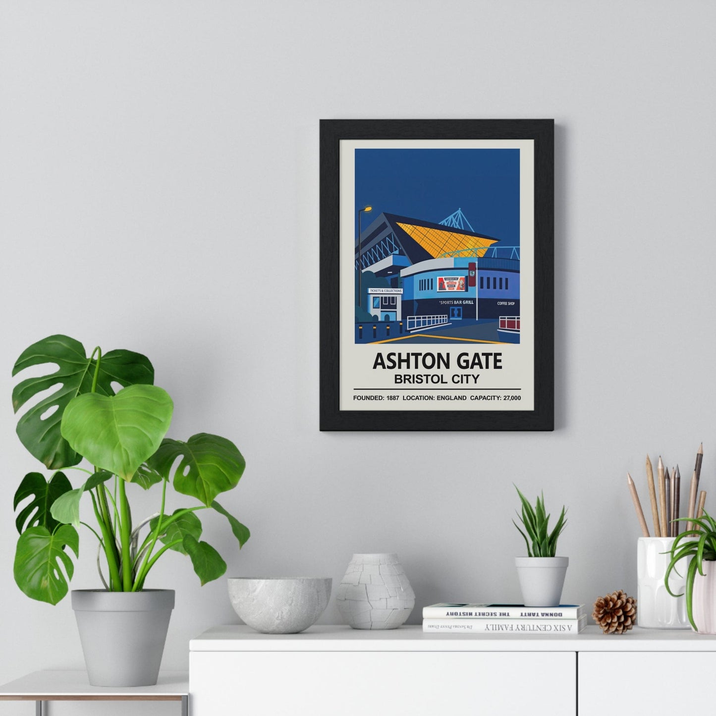 Framed Bristol City Ashton Gate Stadium poster