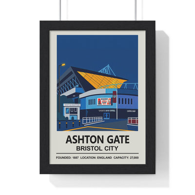 Bristol City Ashton Gate Stadium Print - Poster Kingz - A5 (unframed) 5.8 × 8.3 in - 