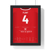 Bristol City Football League Trophy Final 2015 Poster - Aden Flint 4 Wembley Shirt Print framed in a black frame, ready to hang