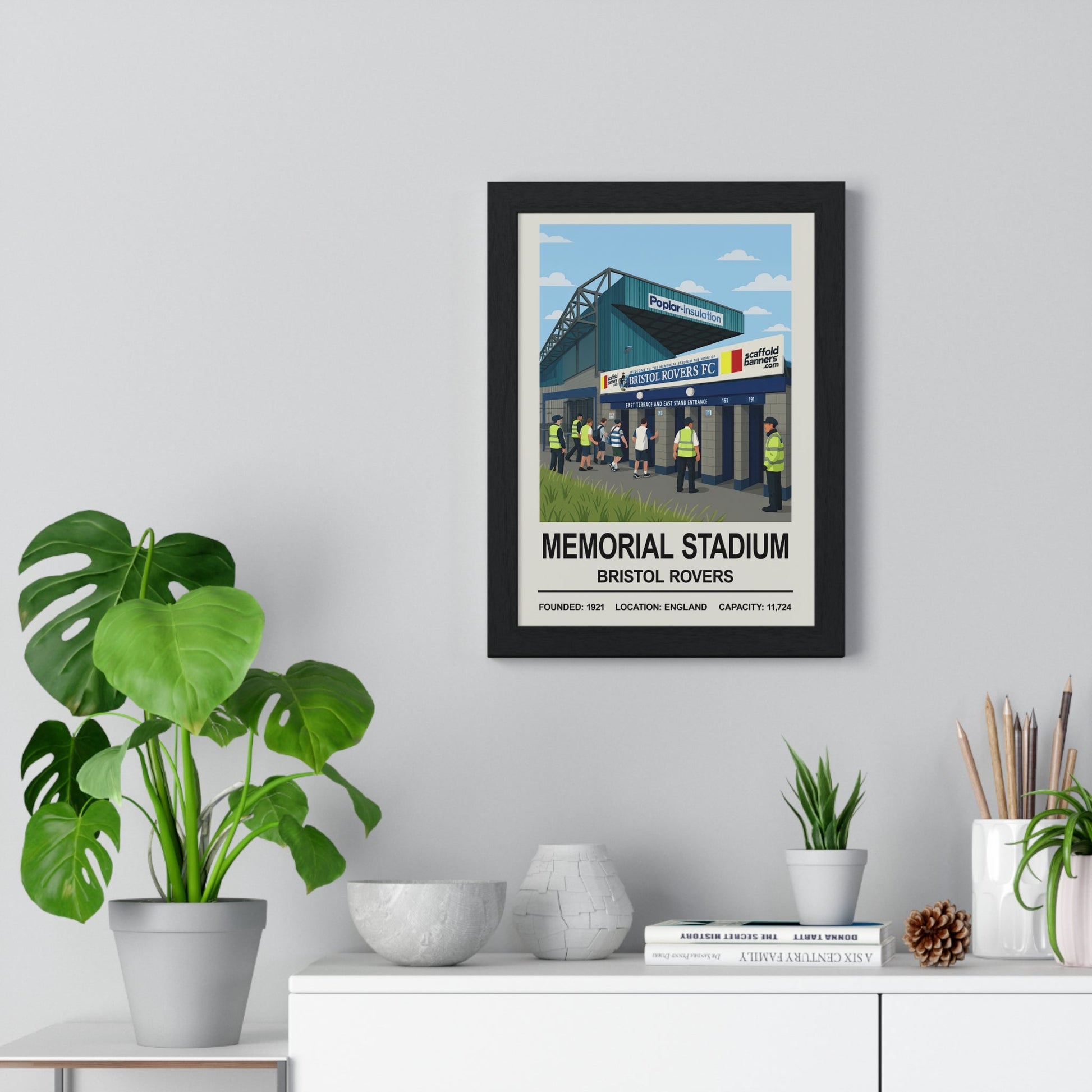 Framed Bristol Rovers Memorial Stadium poster