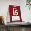 British & Irish Lions 2nd Test 2025 print - Keenan 15 framed and leaning on a sideboard
