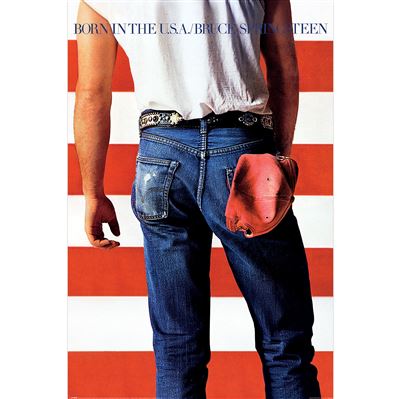 Black t-shirt with Bruce Springsteen Born in the U.S.A. Album Artwork Maxi Poster