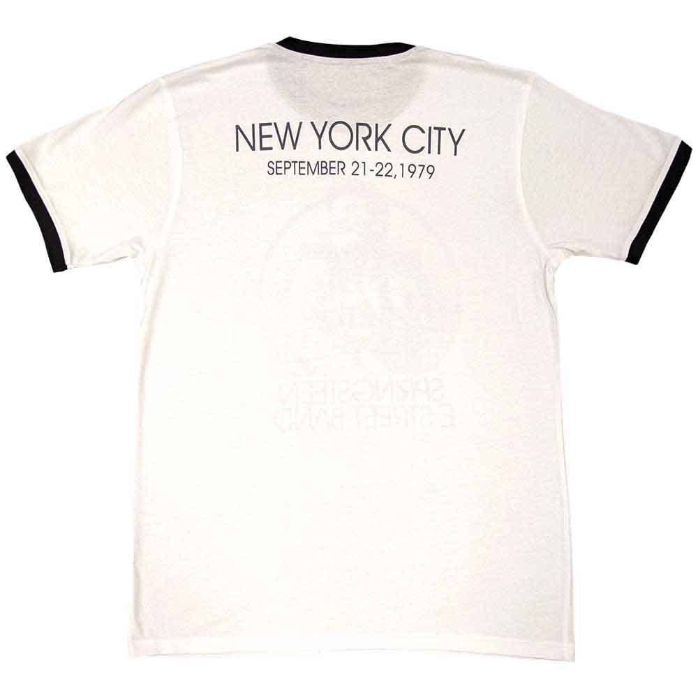 White t-shirt with Bruce Springsteen Unisex Ringer - NYC 1979 (White) Official Merch