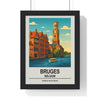 Framed Bruges Belgium travel poster