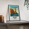 Framed Bruges Belgium travel poster
