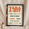 Brummie Sayings Print in a black frame propped up on linen