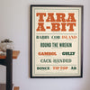 Brummie Sayings Print framed on a wall