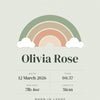 Personalised Baby Birth Stats Print - design detail