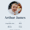 Personalised Baby Birth Stats Print - second design