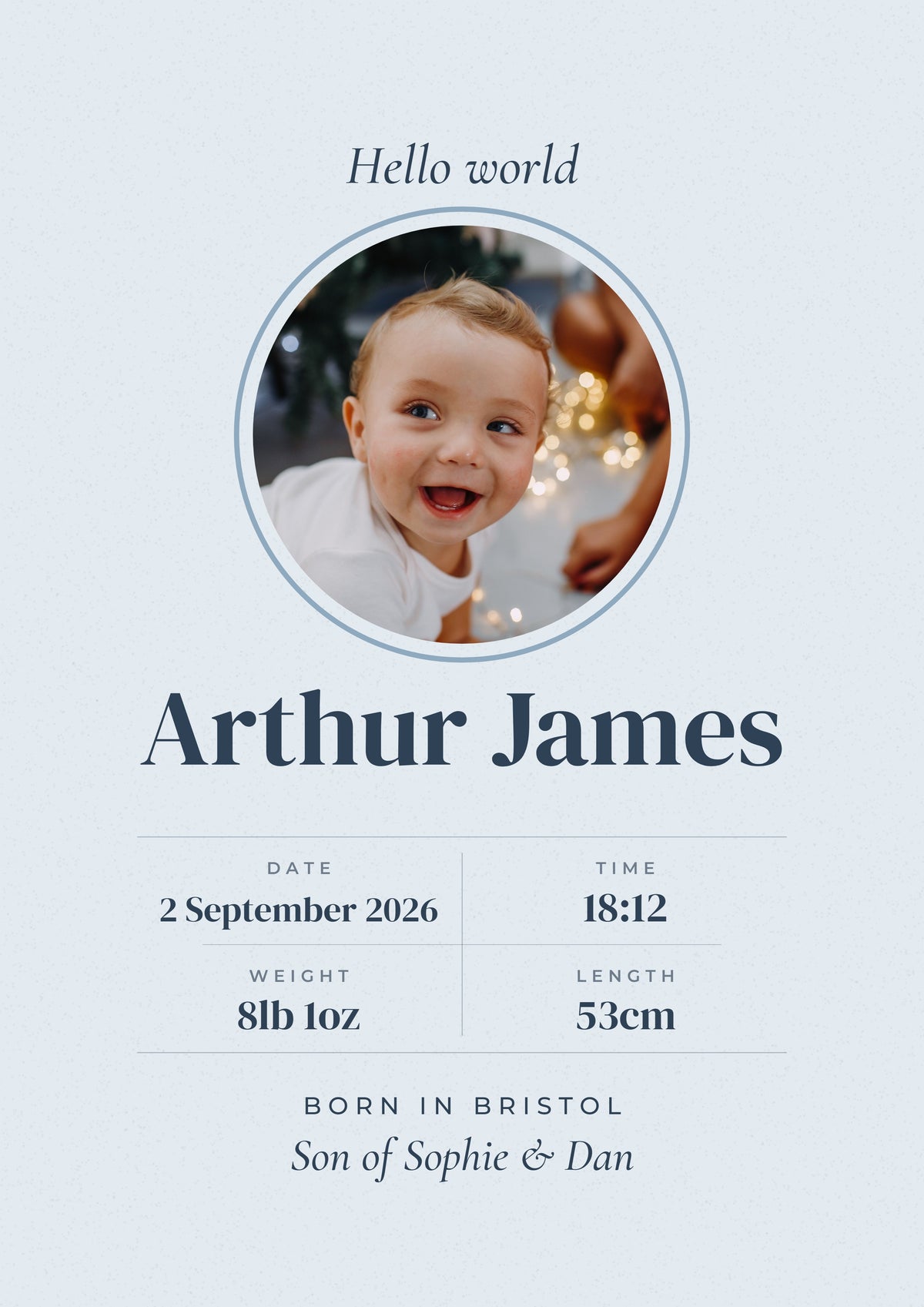 Personalised Baby Birth Stats Print - second design