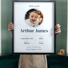 Personalised Baby Birth Stats Print - Lifestyle - held up in a bright room