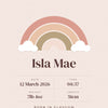 Personalised Baby Birth Stats Print - third design