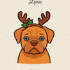 Personalised Christmas Pet Portrait Print | Custom Santa Hat Dog & Cat Art