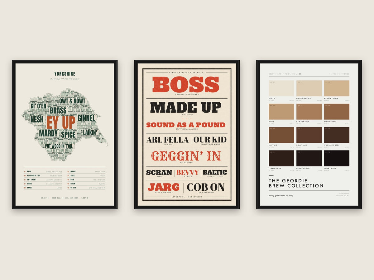 Build Your Own Regional Sayings Print Set - three prints side by side