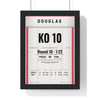 Douglas v Tyson 1990 Boxing Poster framed in a black frame, ready to hang