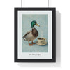 But First Coffee Duck Print framed in a black frame, ready to hang