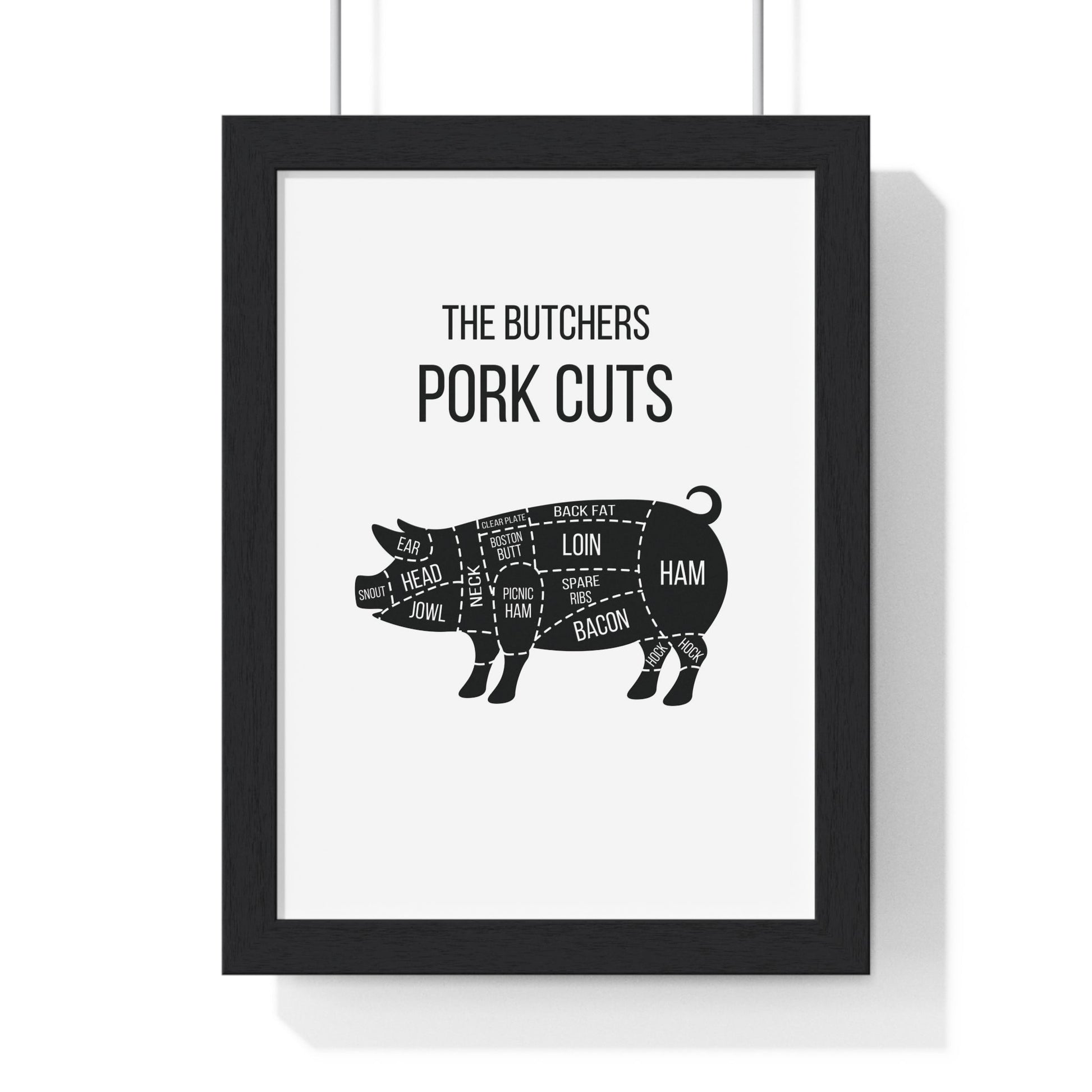 Framed Butchers Pork Cuts poster