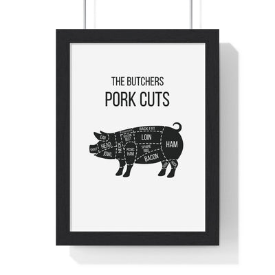 Framed Butchers Pork Cuts poster