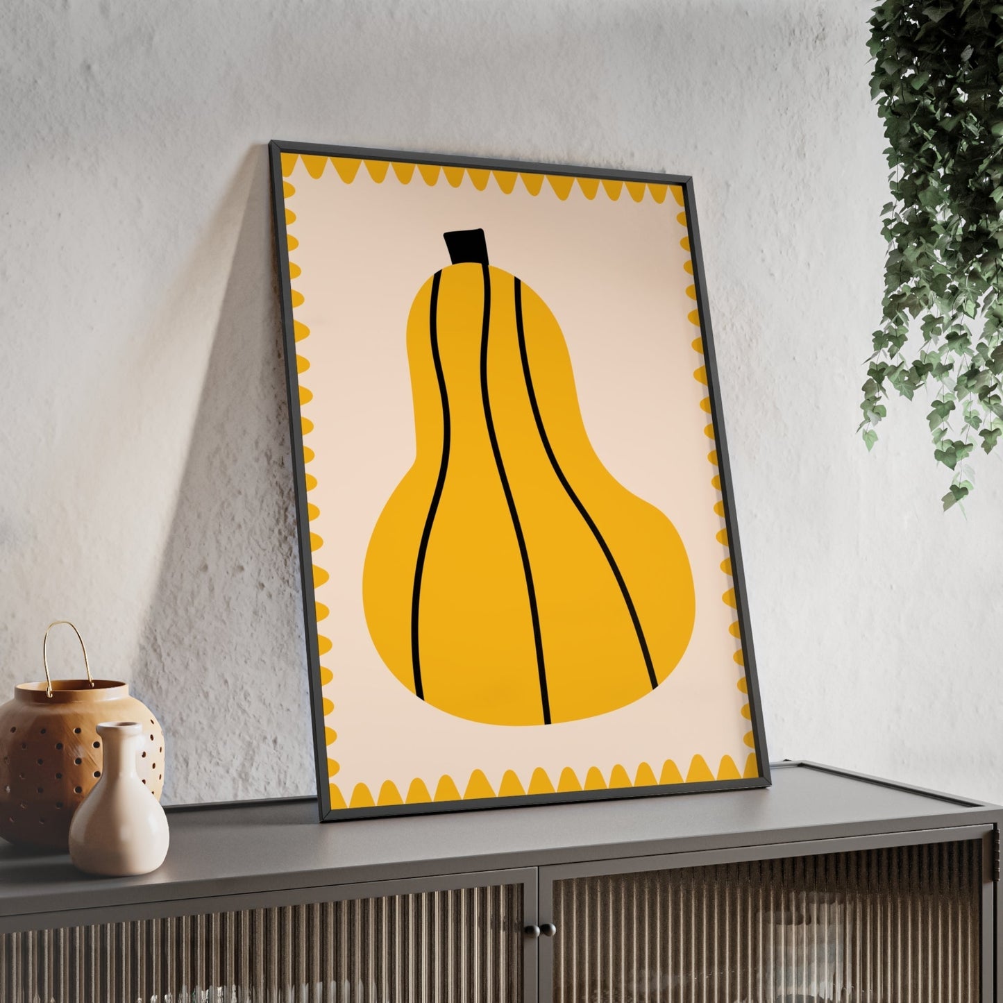 Framed Butternut Squash Kitchen Print - Autumn Vegetable print