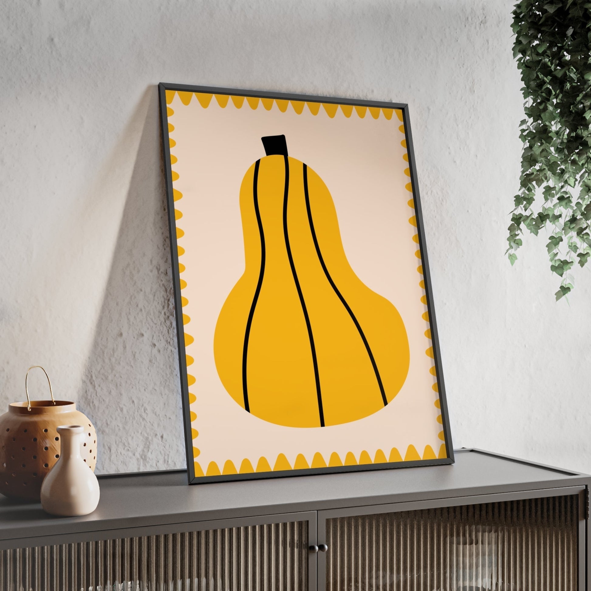 Framed Butternut Squash Kitchen Print - Autumn Vegetable print