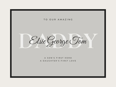 Personalised Daddy Print | Custom Family Names Word Art (Landscape)