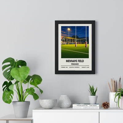 Mennaye Field Copy framed poster displayed on living room wall