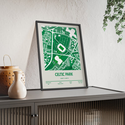 Celtic Park football ground map poster gift for Celtic fans