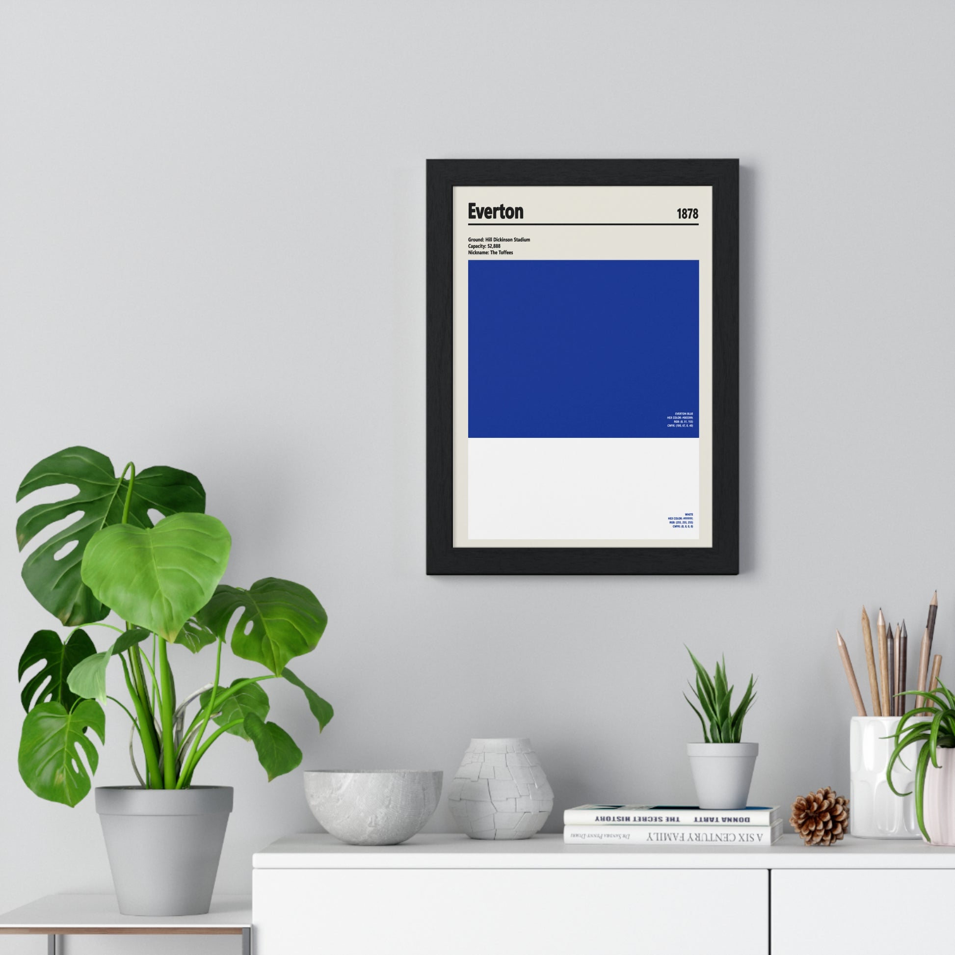 Everton blue colour block artwork for fans