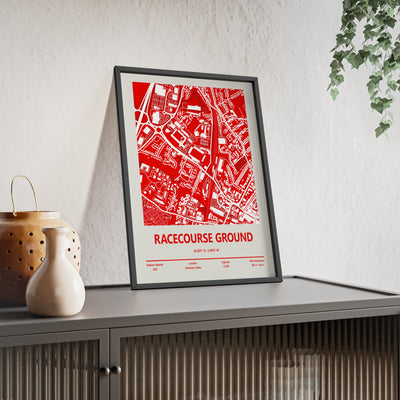 Wrexham Racecourse Ground football stadium map artwork