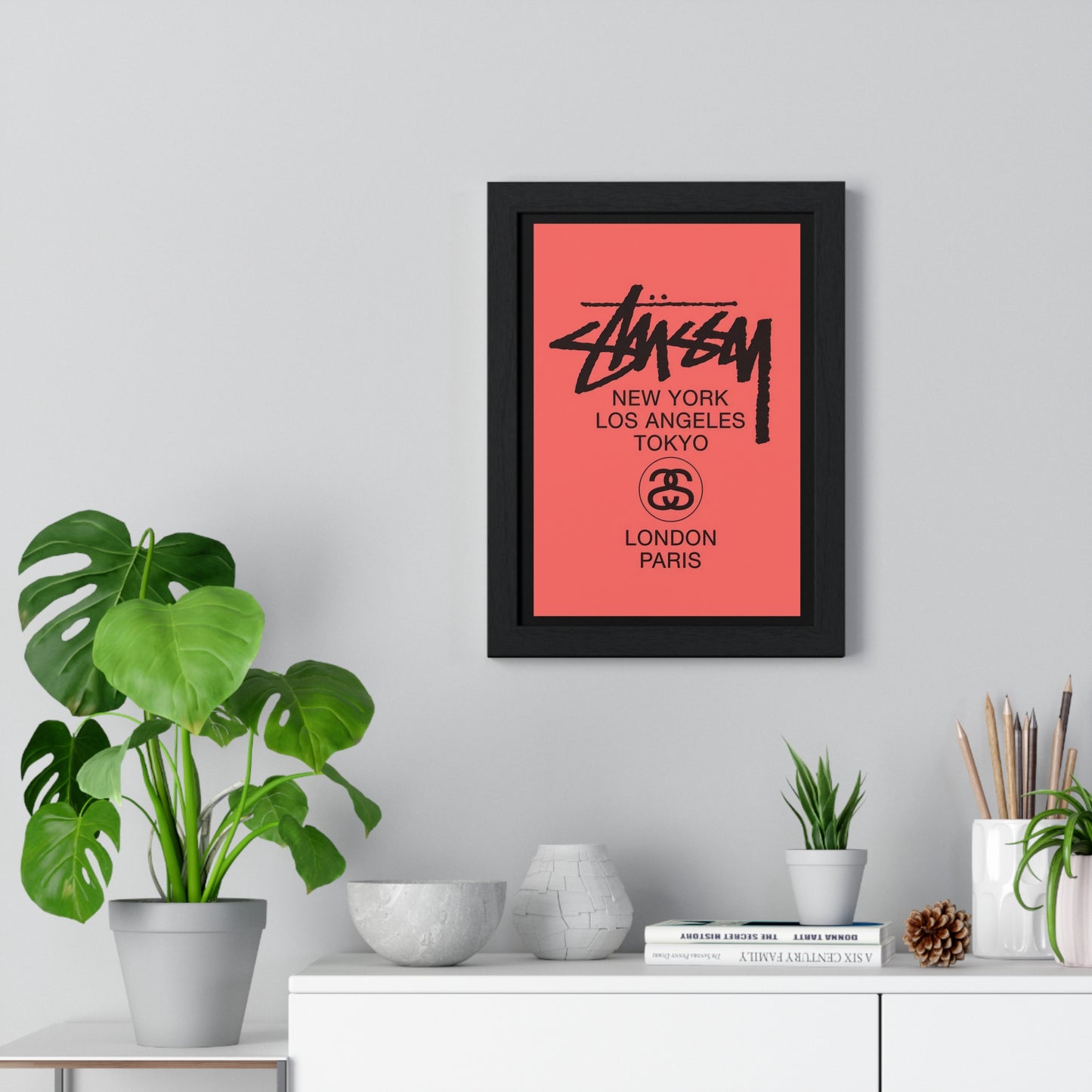 Stussy Brand Cities Pink Poster