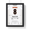 Cal Ripken Jr. 1995 2,131st Consecutive Game Poster - Baltimore Orioles 8 Jersey Print framed in a black frame, ready to hang