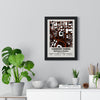 Camden Yards map print framed on a living room wall