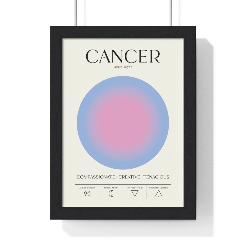 Framed Cancer Astrology Chart poster