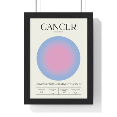Framed Cancer Astrology Chart poster