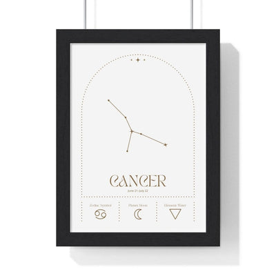 Framed Cancer Minimalist Astrology Chart poster