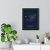 Capricorn Constellation print framed on a living room wall