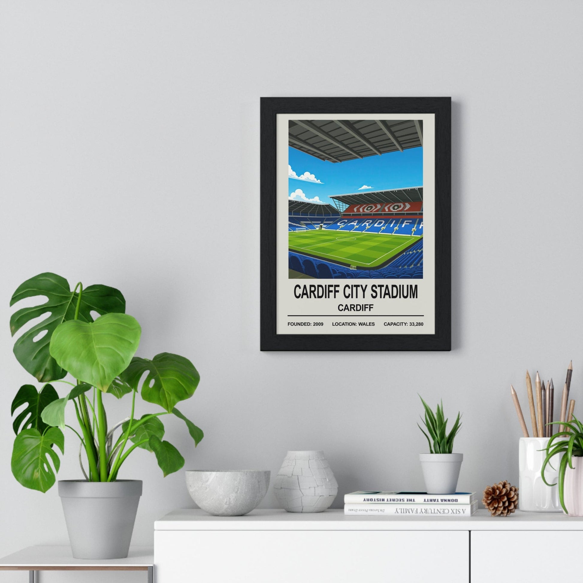 Framed Cardiff City Stadium poster