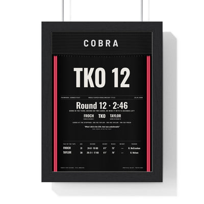 Froch v Taylor 2009 Boxing Poster framed in a black frame, ready to hang