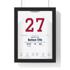 Carlton Fisk 1975 World Series Game 6 Home Run Poster - Boston Red Sox 27 Jersey Print framed in a black frame, ready to hang