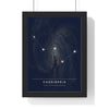 Cassiopeia Constellation print framed in a black frame, ready to hang