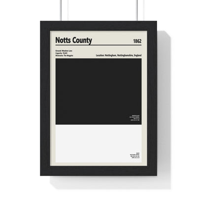 Notts County colour swatch print black and white