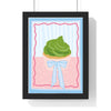 Matcha pancake poster framed in black wood frame with white mount